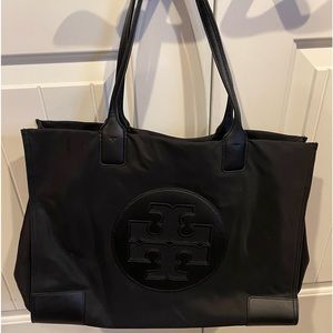 Black, Authentic Tory Burch Ella Tote